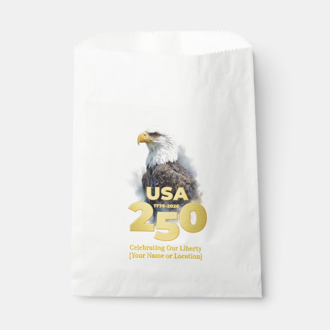 USA 250: Watercolor Eagle & Gold Geschenktütchen (Vorderseite)