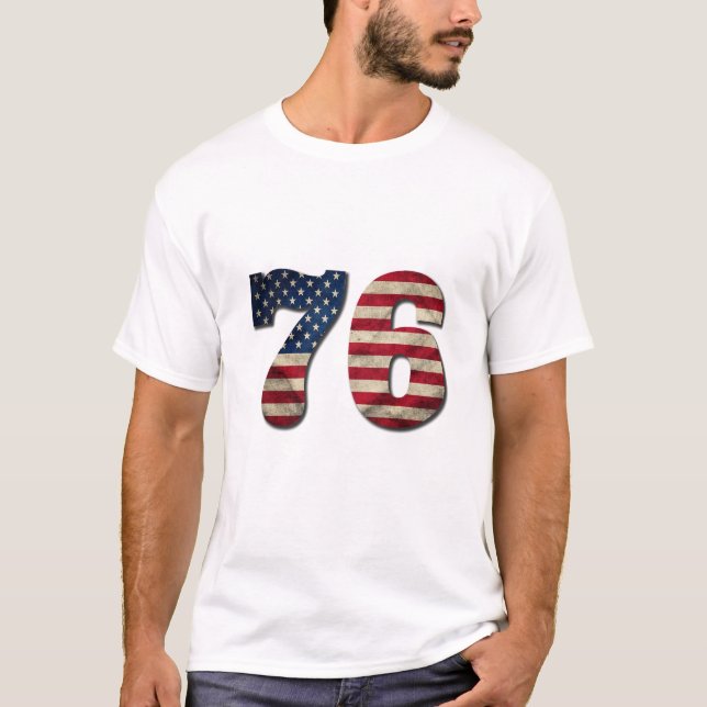 USA 250 Years Anniversary 76 Patriotic Design T-Shirt (Vorderseite)