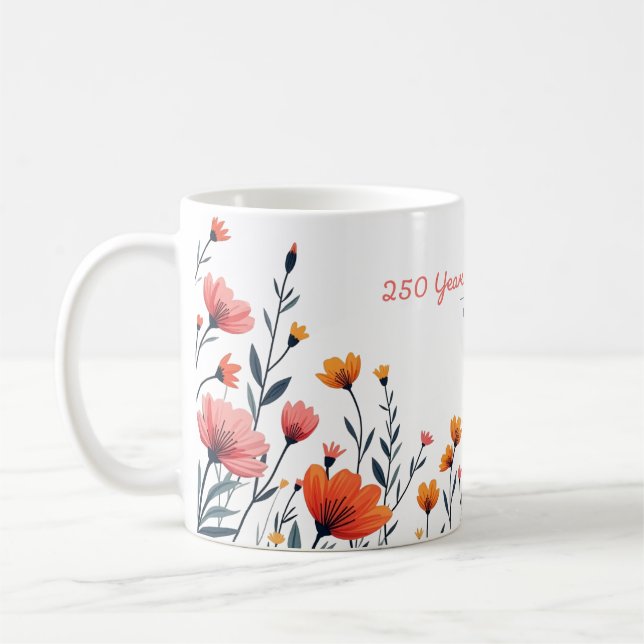 USA 250 Years Floral Mug  Kaffeetasse (Links)