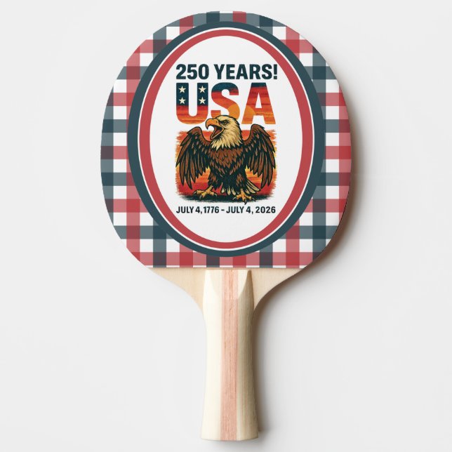 USA 250 Years – Patriotic Bald Eagle July 4th 2026 Tischtennis Schläger (Vorderseite)