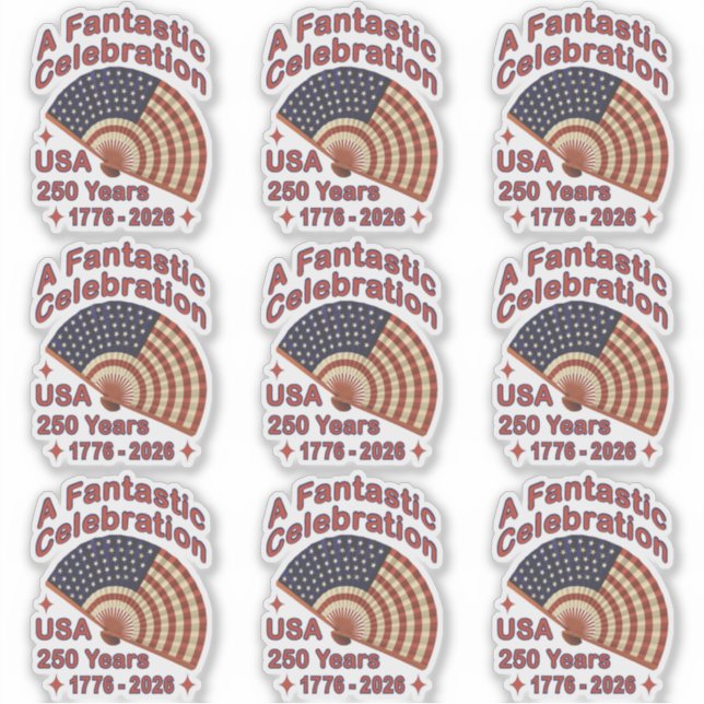 USA 250 Years Patriotic Fan Design – 1776-2026  Aufkleber (Vorderseite)