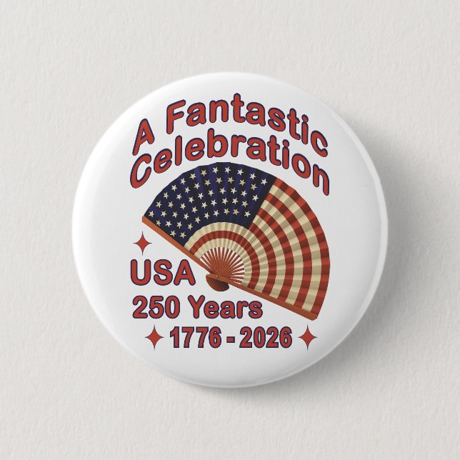 USA 250 Years Patriotic Fan Design – 1776-2026  Button (Vorderseite)