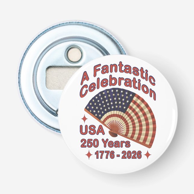 USA 250 Years Patriotic Fan Design – 1776-2026  Flaschenöffner (Vorderseite)