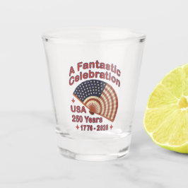 USA 250 Years Patriotic Fan Design – 1776-2026 Schnapsglas