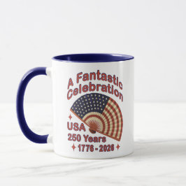 USA 250 Years Patriotic Fan Design – 1776-2026 Tasse