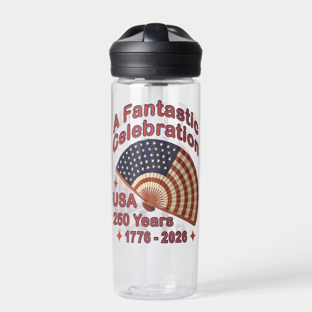 USA 250 Years Patriotic Fan Design – 1776-2026  Trinkflasche (Vorderseite)