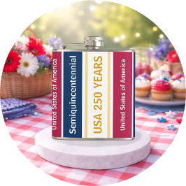 USA 250 Years Semiquincentennial Patriotic Stripes Flachmann