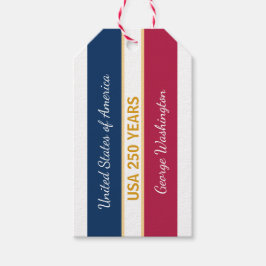 USA 250 Years Semiquincentennial Patriotic Stripes Geschenkanhänger