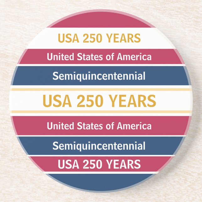 USA 250 Years Semiquincentennial Patriotic Stripes Getränkeuntersetzer (Vorne)