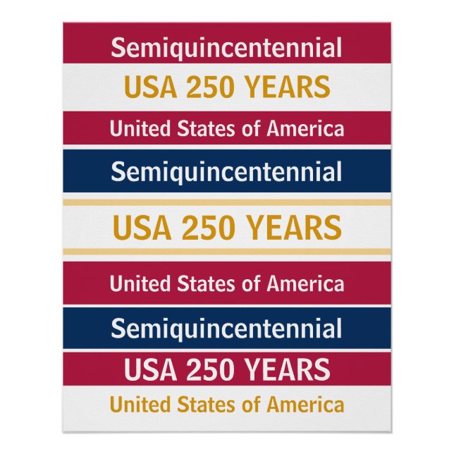 USA 250 Years Semiquincentennial Patriotic Stripes Poster (Vorderseite)