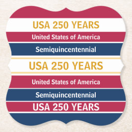 USA 250 Years Semiquincentennial Patriotic Stripes Untersetzer