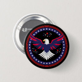 USA 250th 4th July Vintage Bald Eagle Button
