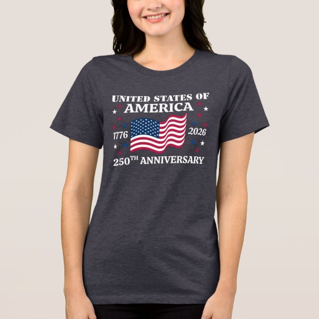 USA 250th Anniversary 4th Of July Tri-Blend Shirt (Vorderseite)