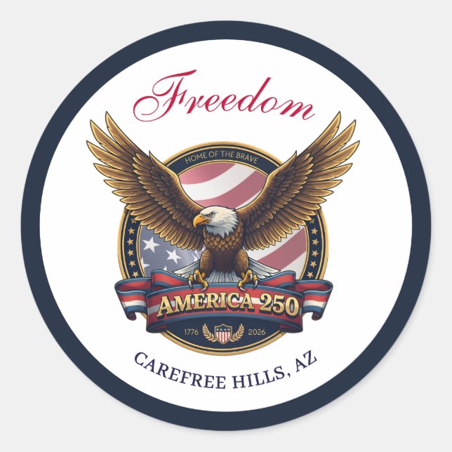USA 250th Anniversary Event Runder Aufkleber (Vorderseite)