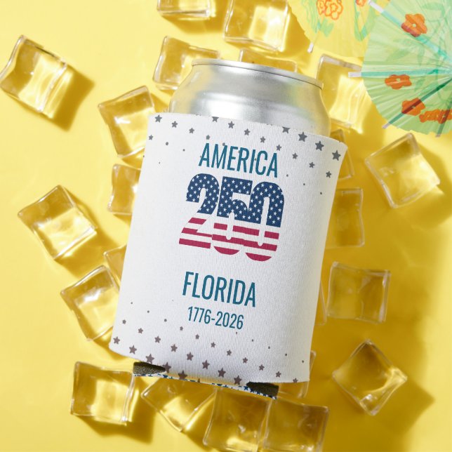 USA 250th Anniversary Florida Stars Stripes Beach  Dosenkühler (In Situ Sommer)
