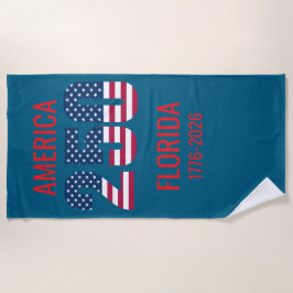 USA 250th Anniversary Florida Stars Stripes Beach Strandtuch