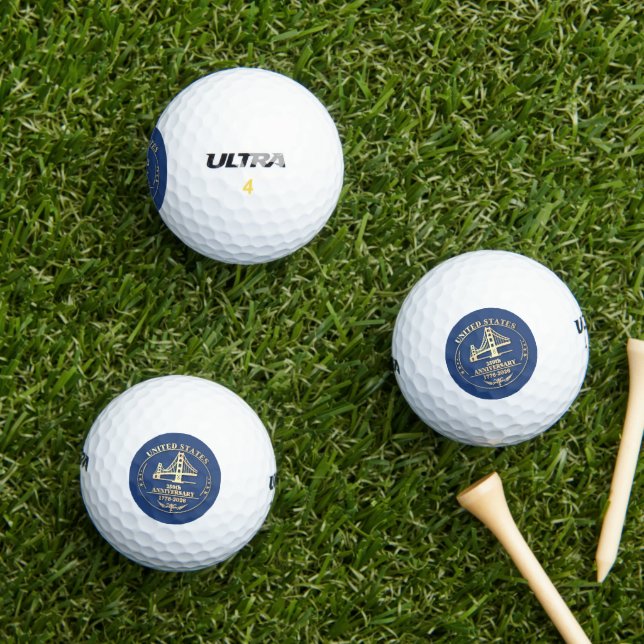USA 250th Anniversary Golden Gate Gold design  Golfball (Insitu Gras)