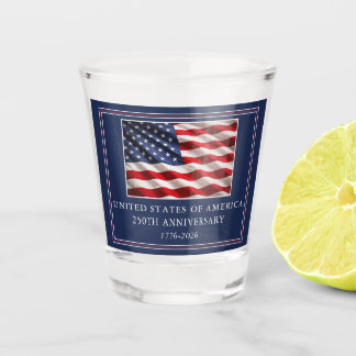 USA 250th Anniversary Patriotic Toast Schnapsglas