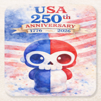 USA 250th Anniversary Rechteckiger Pappuntersetzer