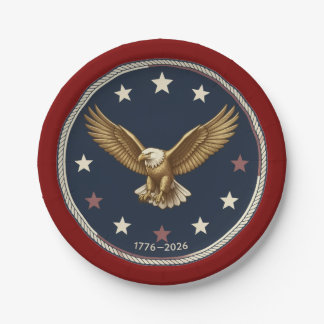 USA 250th Annivesary Round Paper Plates Pappteller