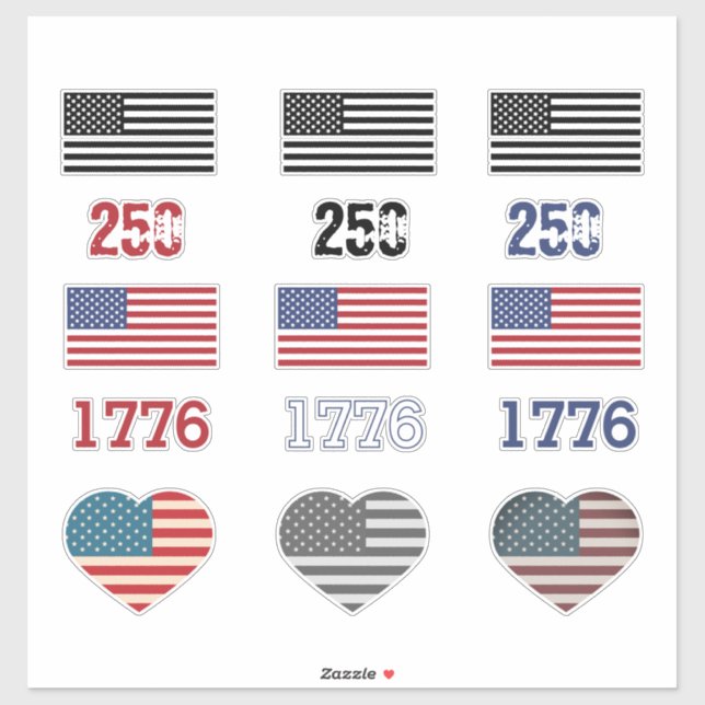 USA 250yr Birthday Sticker Pack (Blatt)