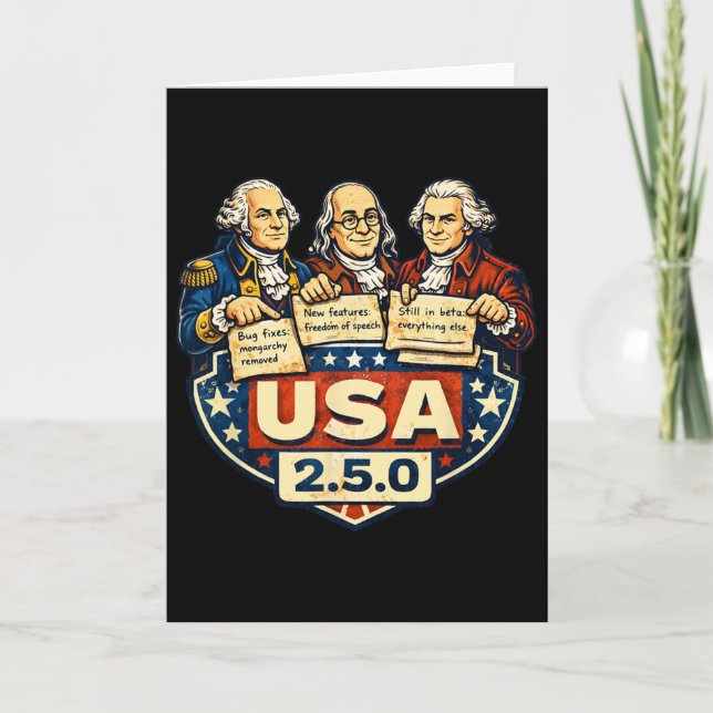 Usa 2.5.0 Patchnotizen Gründerväter Lustig  Karte (Vorderseite)