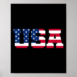 USA 2 Patriotische amerikanische Flagge Männer Fra Poster