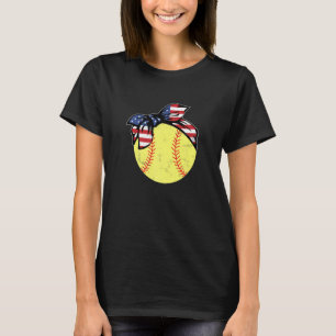 USA 4. Juli 2021 American Flag Baseball Softba T-Shirt