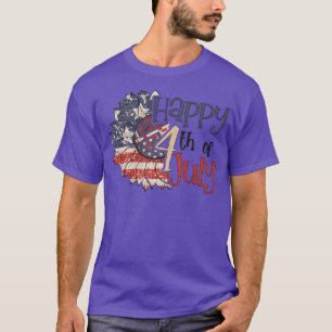 USA 4. Juli American Peace Liebe Stripes 4 D T-Shirt