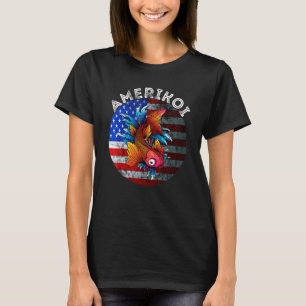Usa 4. Juli Amerika Koi Fisch Patriotisches Amerik T-Shirt