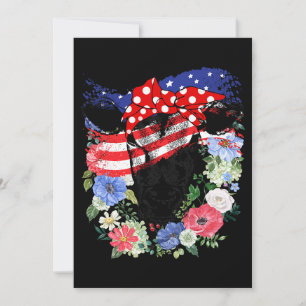 USA 4. Juli Amerikanische Flagge Patriotische Kuh Einladung