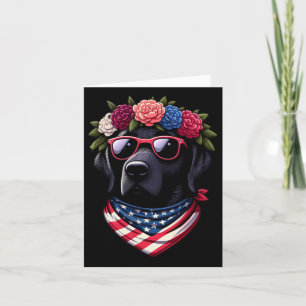 USA 4. Juli Black Patriotic American Labrador Karte