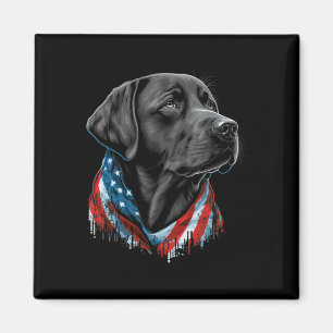USA 4. Juli Black Patriotic American Labrador Magnet