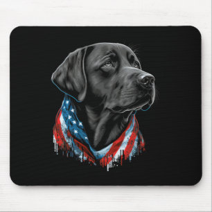 USA 4. Juli Black Patriotic American Labrador Mousepad