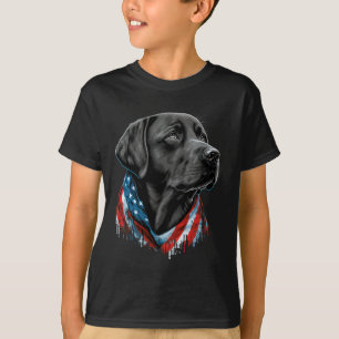 USA 4. Juli Black Patriotic American Labrador T-Shirt