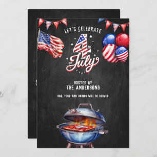 USA 4. Juli GRILLEN Food and Drinks Party Einladung