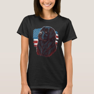 USA 4. Juli Newfie Dog auf American Newfundlan T-Shirt