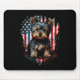 USA 4. Juli Patriotic American Yorkshire Terri Mousepad