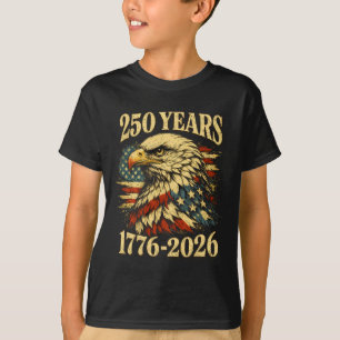 USA 4. Juli Patriotischer Adler und Flagge 250 Jah T-Shirt
