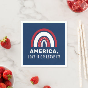 USA 4. Juli Stylischer Patriotischer Amerikanische Serviette