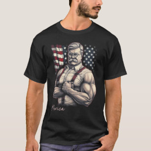 USA 4. Juli Teddy Roosevelt Workout Muscles 2 T-Shirt