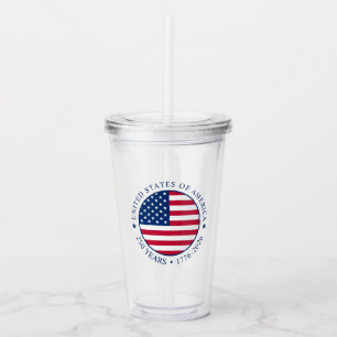 USA 4. Juli Unabhängigkeitstag 250 Jahre Freiheit Acryltrinkbecher