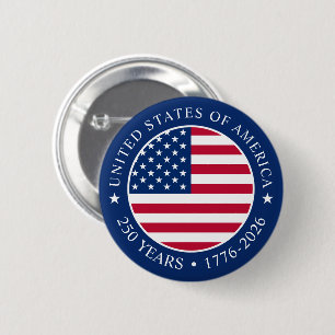 USA 4. Juli Unabhängigkeitstag 250 Jahre Freiheit Button