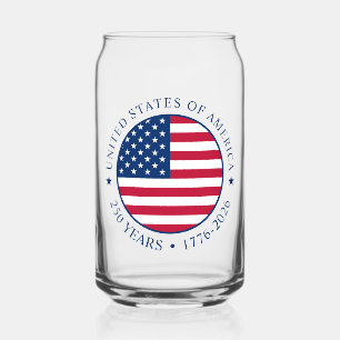 USA 4. Juli Unabhängigkeitstag 250 Jahre Freiheit Dosenglas