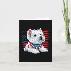 USA 4. Juli West White Terrier American Westie Karte