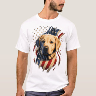 USA 4. Juli Yellow Patriotic American Labrador T-Shirt