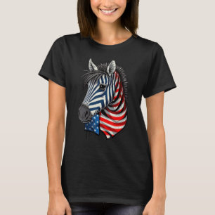 USA 4. Juli Zebra auf patriotischem amerikanischem T-Shirt