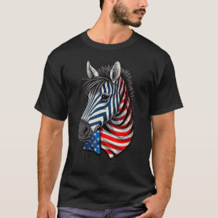 USA 4. Juli Zebra zu Patriotic American Zebra T-Shirt