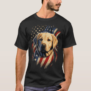 Usa 4th July Yellow Patriotic American Labrador T-Shirt