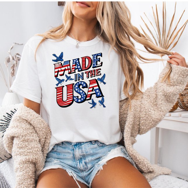 USA 4th of July Shirt, Patriotic Gift for Her  T-Shirt (Von Creator hochgeladen)